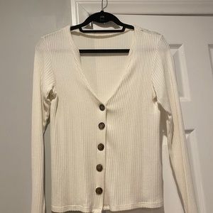 Reformation Jersey Ribbed Knit Button Down